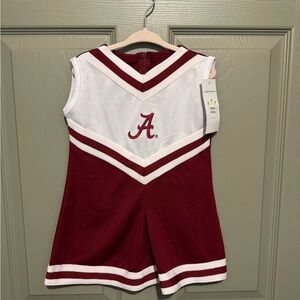 University Alabama Crimson Tide 3T Cheer Dress- White & Crimson- Little King-NWT
